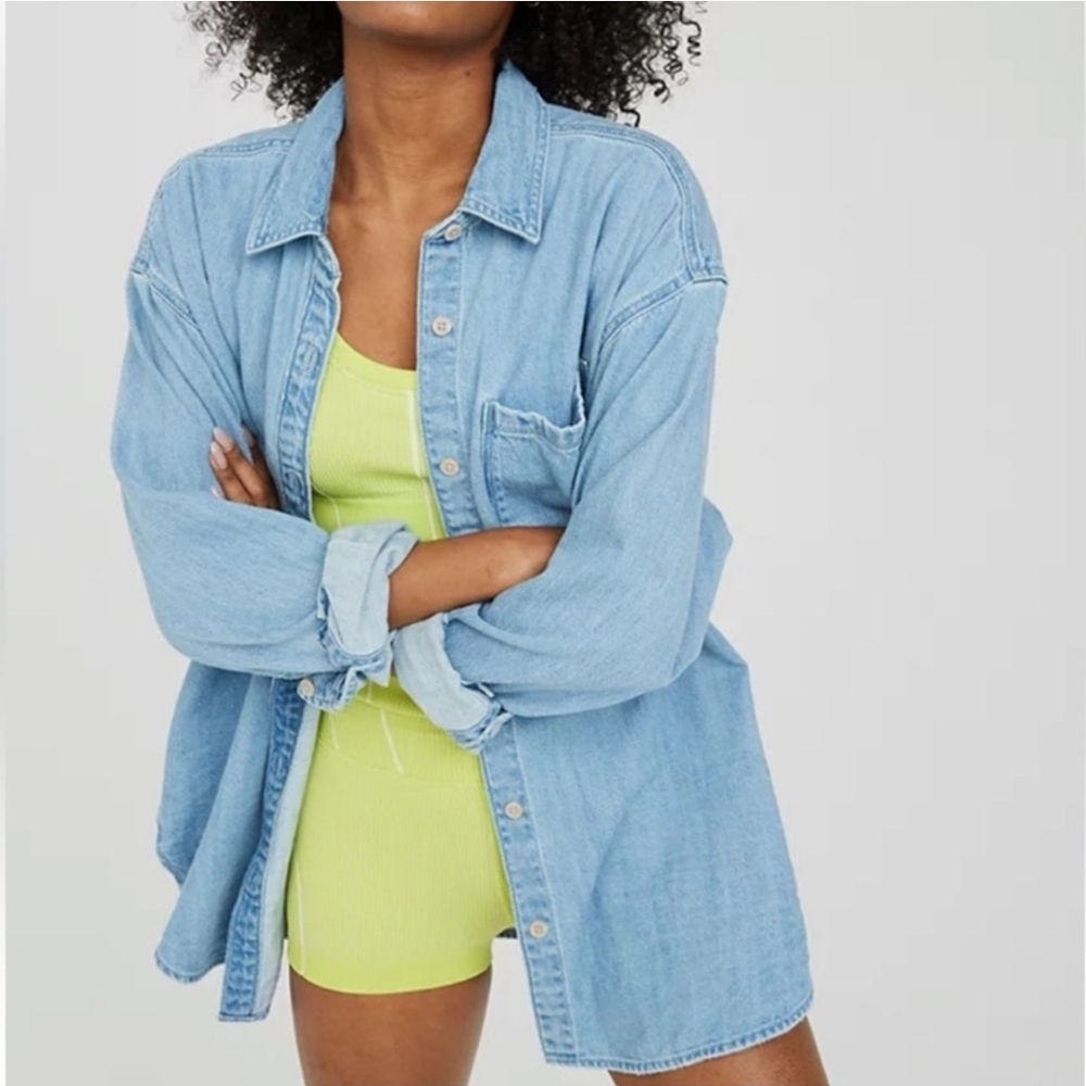 Aerie Light Blue Button Down Shirt
